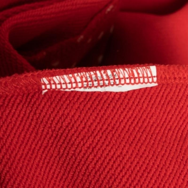 Rouge Love Moschino Red Cotton & Crepe Inset Short Sleeve Dress M. en vente