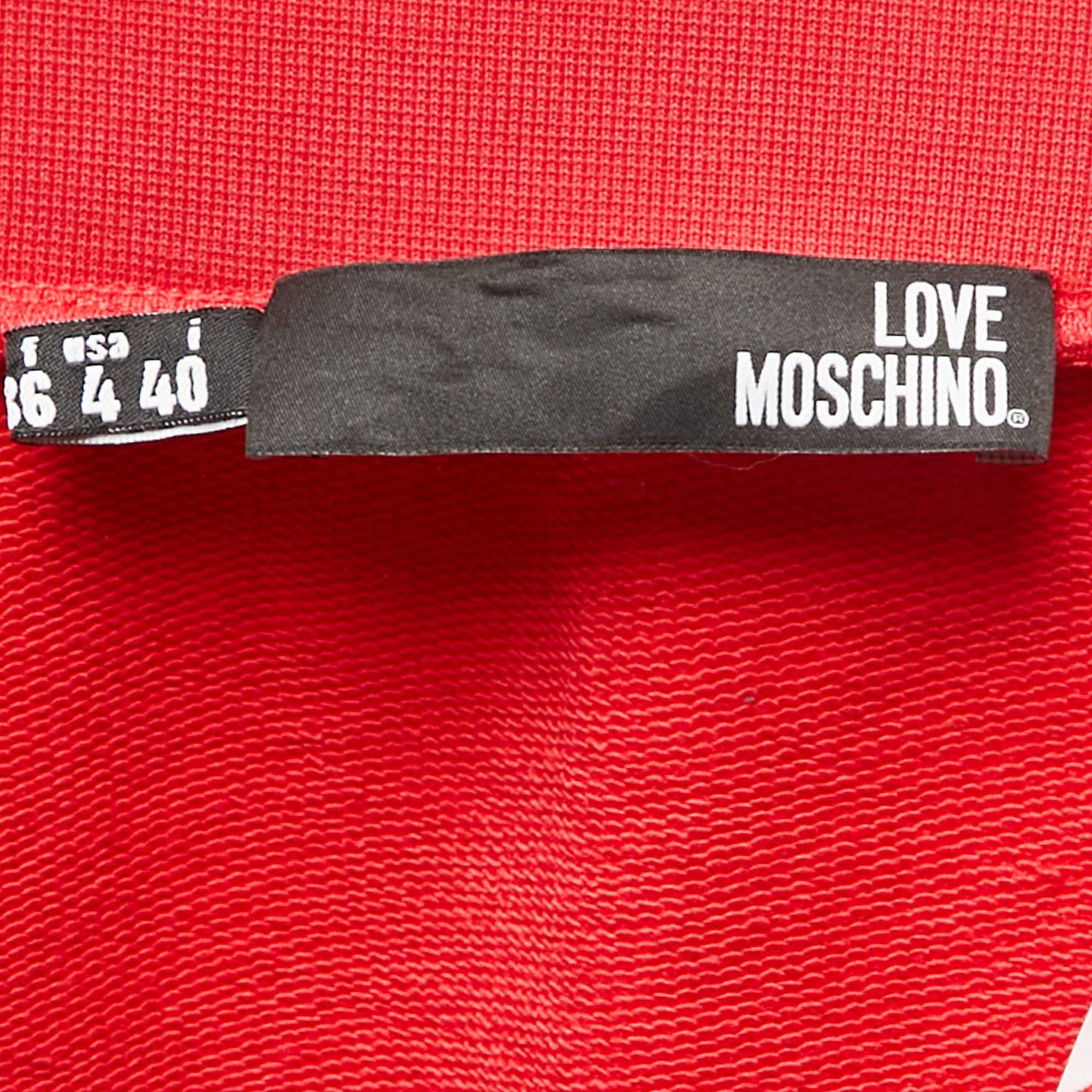 Love Moschino Red Knit Zip Detailed Mini Skirt S Bon état - En vente à Dubai, Al Qouz 2