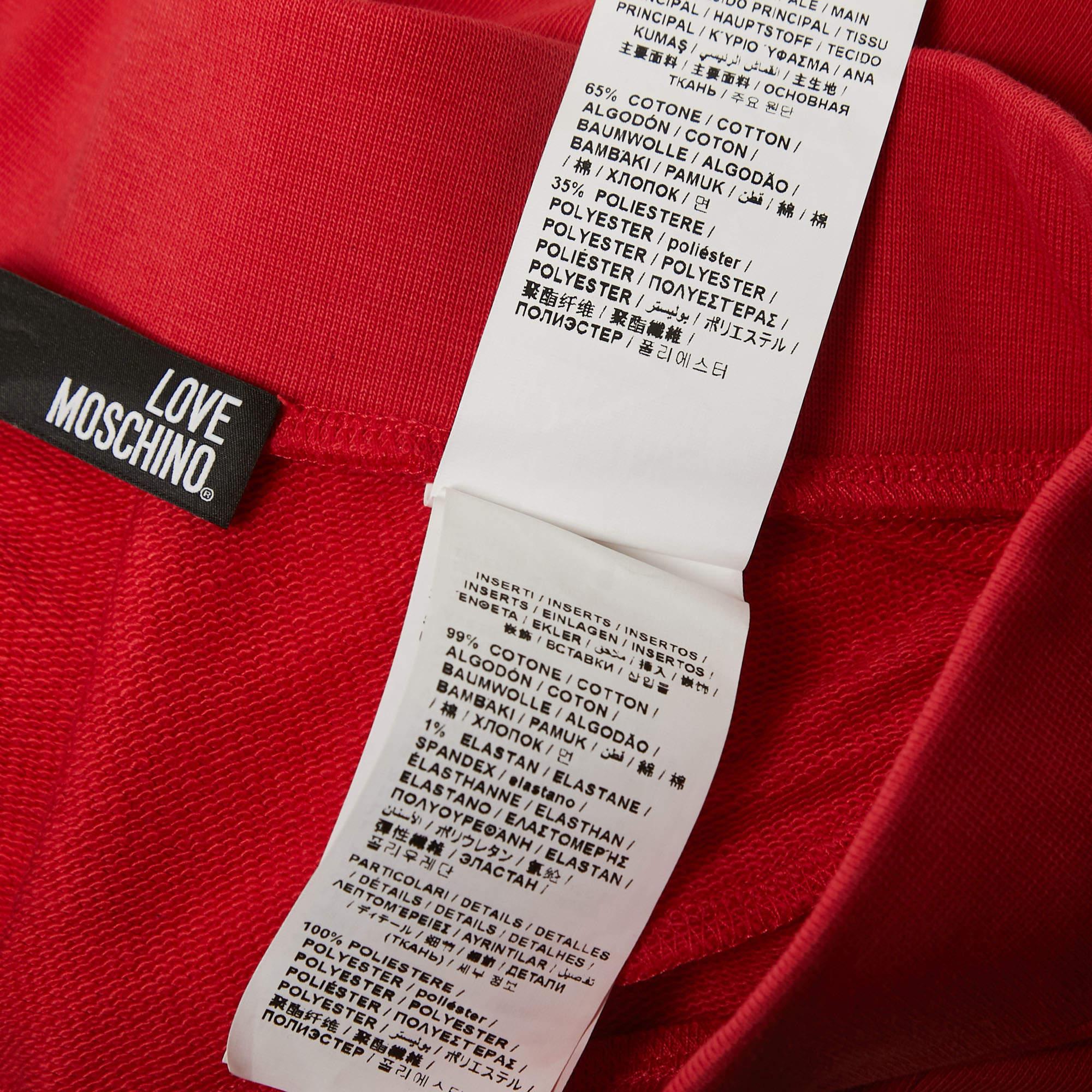Love Moschino Red Knit Zip Detailed Mini Skirt S Pour femmes en vente