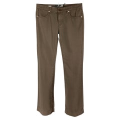 LOVE MOSCHINO Size 26 Brown Cotton Flat Front Casual Pants