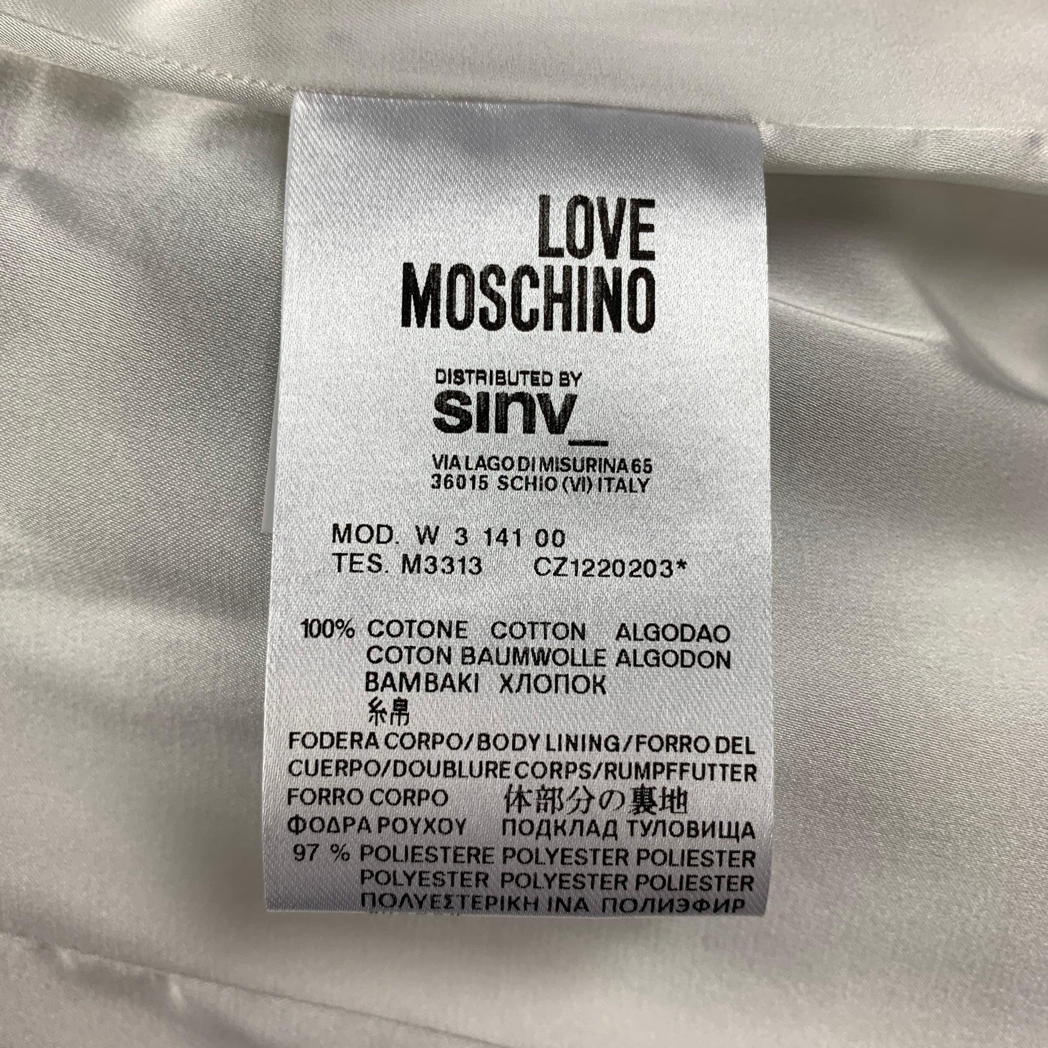 LOVE MOSCHINO Size 4 Cream & Taupe Stripe Cotton Jacket 1
