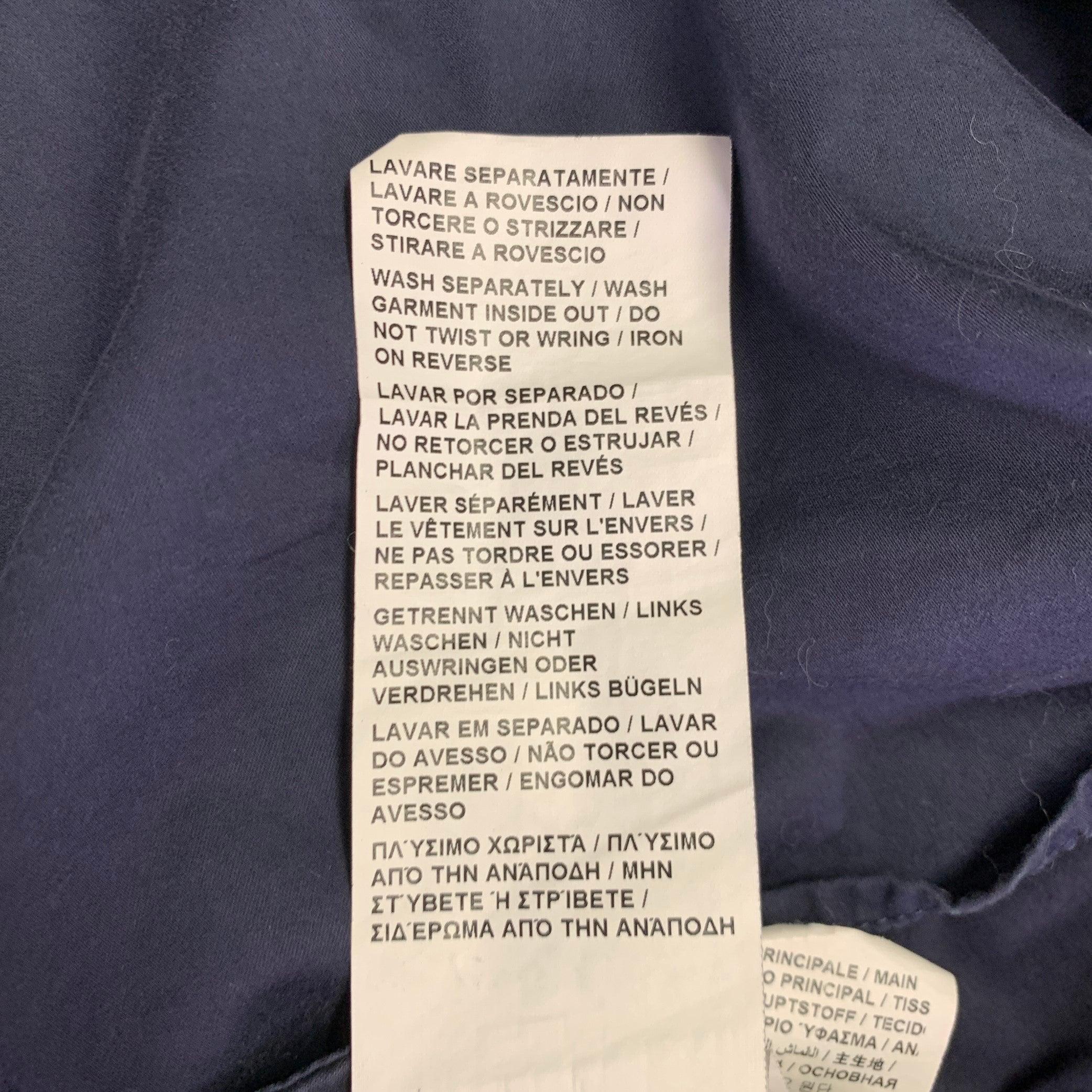 LOVE MOSCHINO Size 4 Navy Multi Color Cotton Blend Embroidered Casual Top For Sale 4