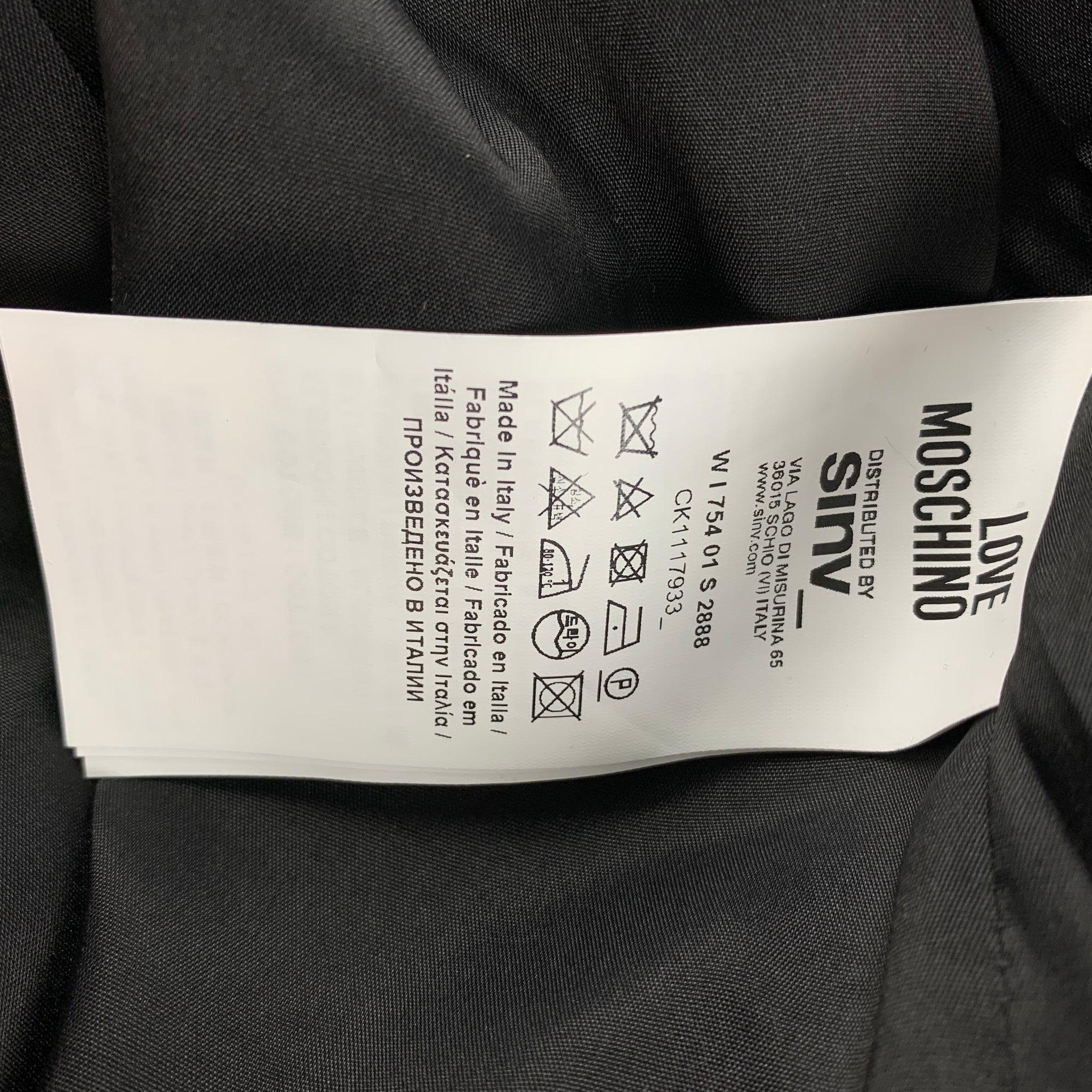 LOVE MOSCHINO Größe 6 Schwarz-weiße Jacke aus Acetat / Baumwolle in Schwarz & Weiß im Angebot 1