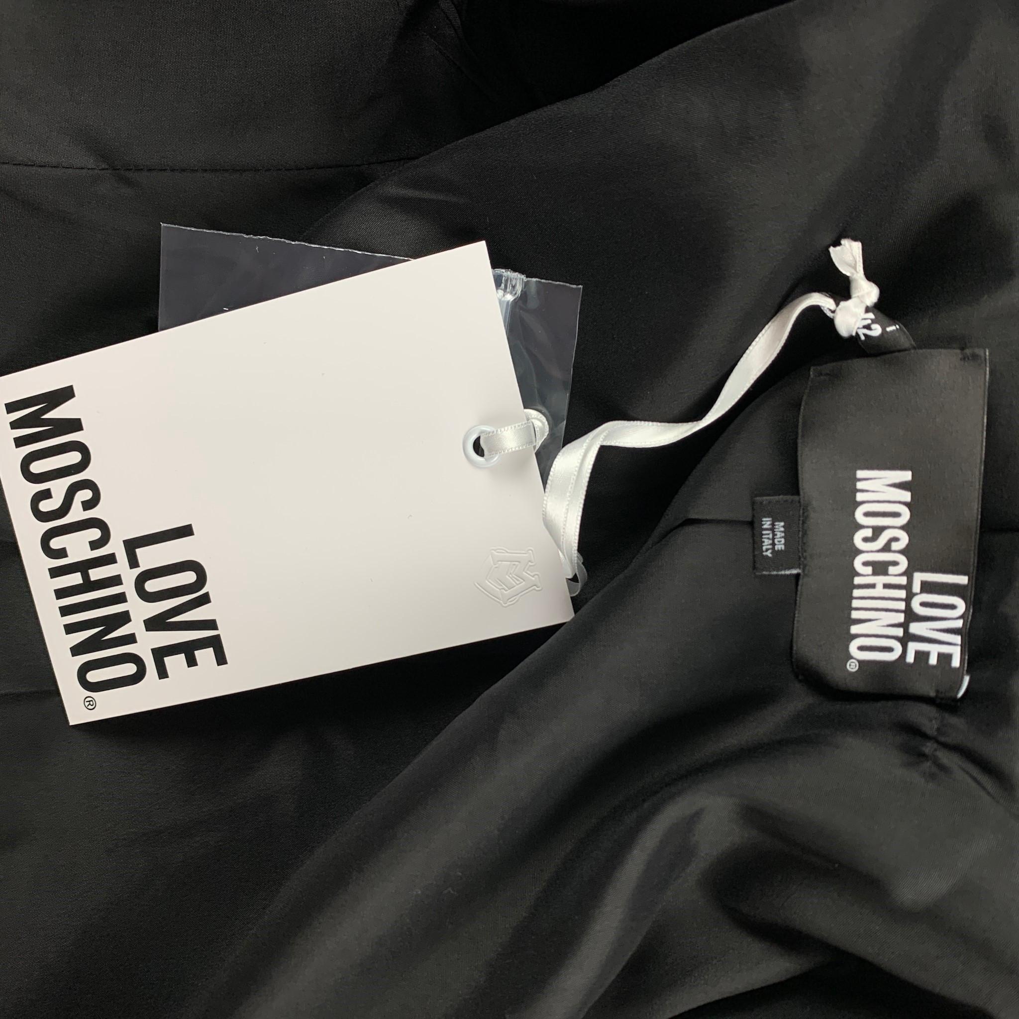 Women's LOVE MOSCHINO Size 6 Black & White Acetate / Cotton Jacket