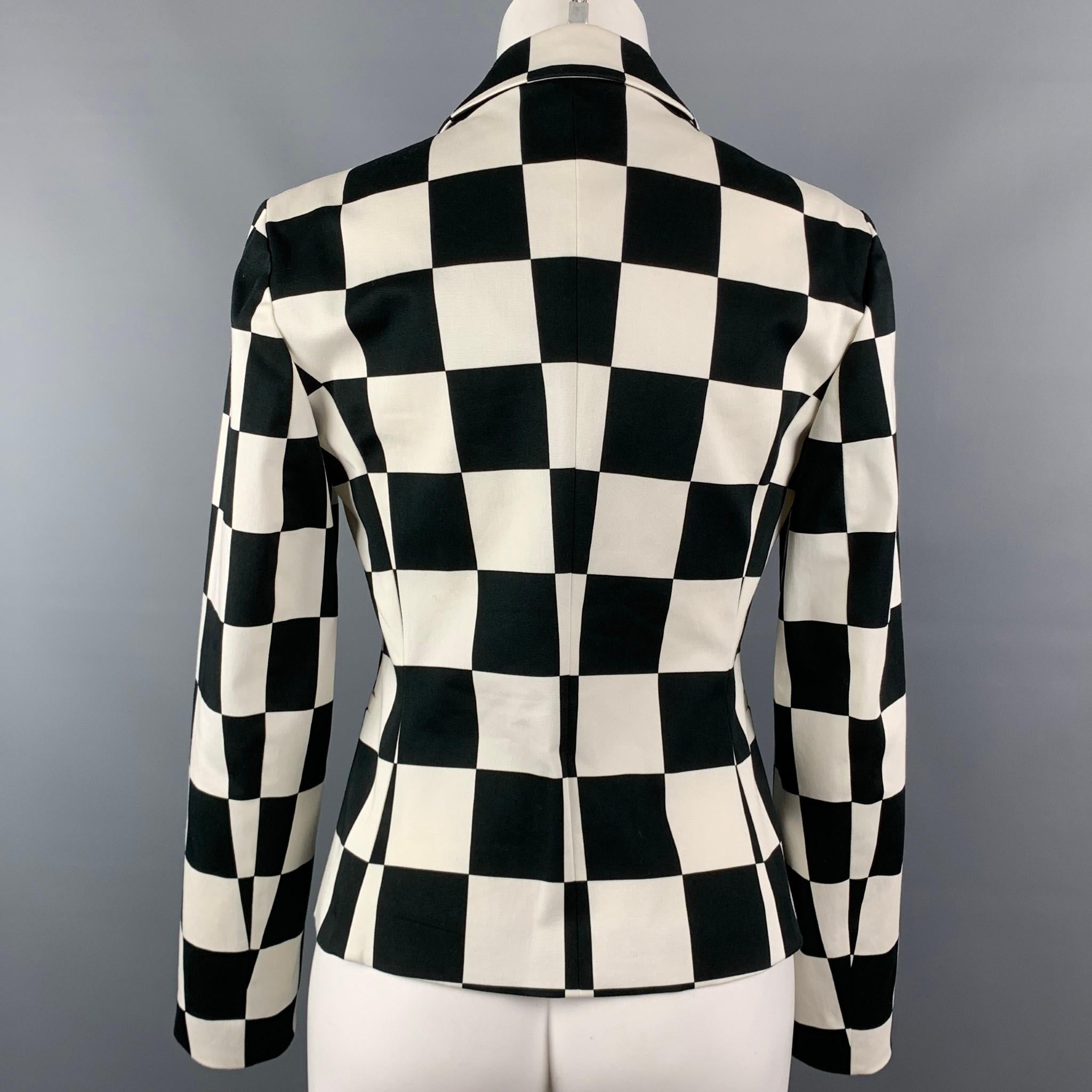 LOVE MOSCHINO Chaqueta de algodón a cuadros blancos y negros talla 6 en Bueno Estado en San Francisco, CA