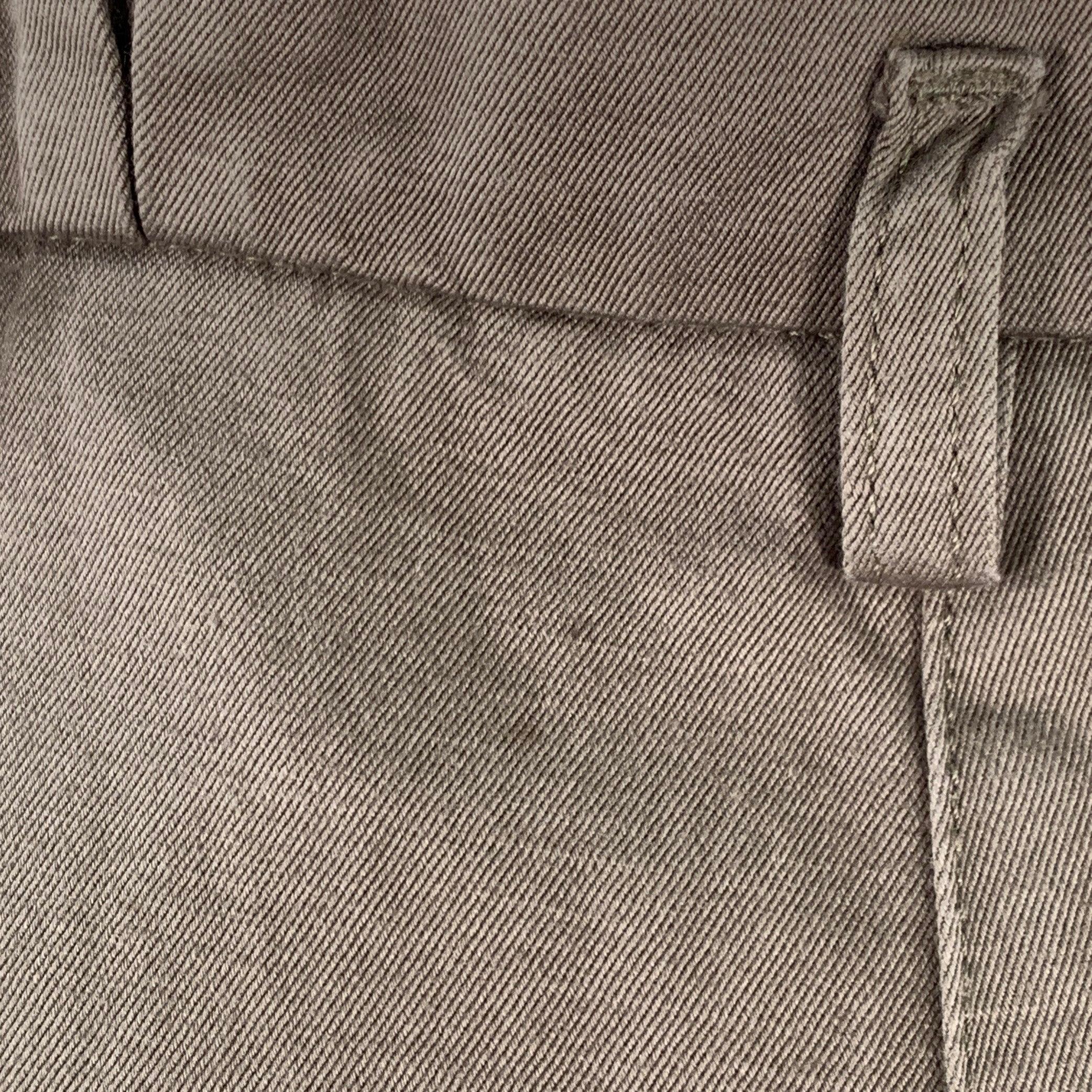 Brown LOVE MOSCHINO Size 6 Khaki Cotton Flax Pleated Elastic Waistband Casual Pants