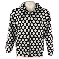 LOVE MOSCHINO Size L Black White Polka Dot Cotton Polyester Jacket