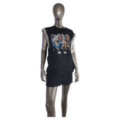 Miniabito Love Moschino Vintage con maniche ricamate con perline e stampa grafica