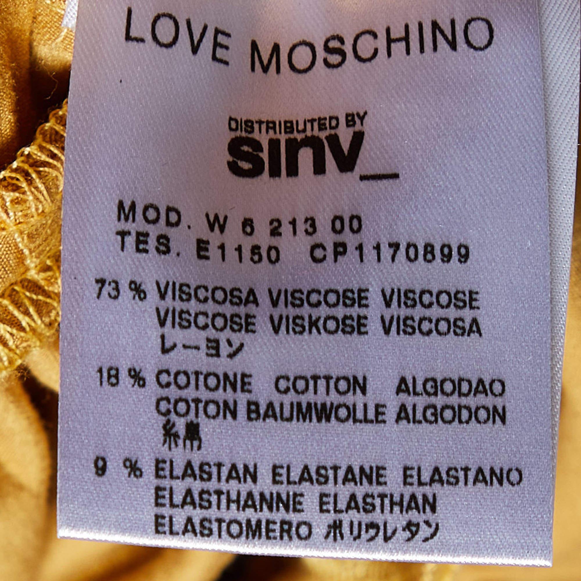 Love Moschino Yellow Knit Hook Front Shrug L For Sale 1