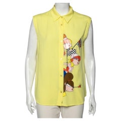 Love Moschino - Camicia senza maniche con stampa gialla L.L.A.