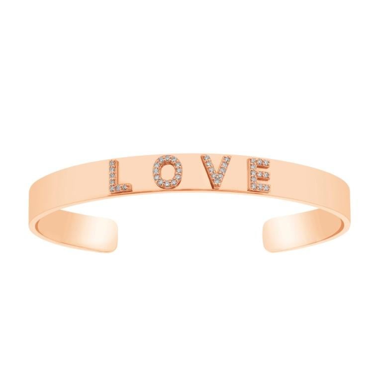 Round Cut ‘Love’ Nameplate Bracelet For Sale