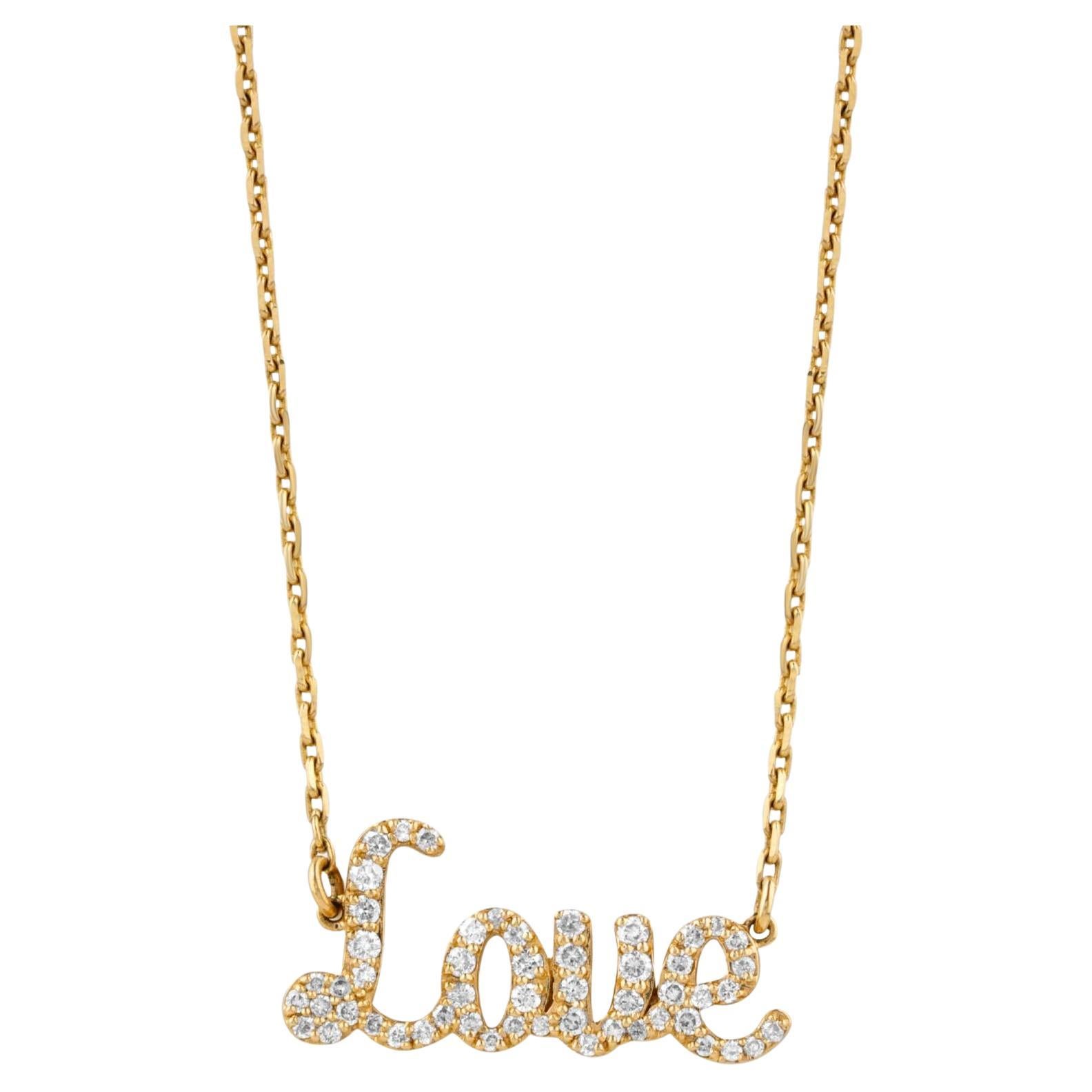 Love Natural Diamond Personalisierte Halskette in 14kt Solid Gold (zertifiziert)