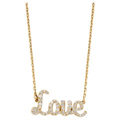 Love Natural Diamond Personalisierte Halskette in 14kt Solid Gold (zertifiziert)