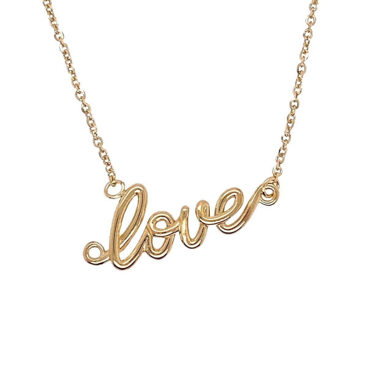 Collier Love sur chaîne réglable en or jaune 18 carats Neuf - En vente à London, GB