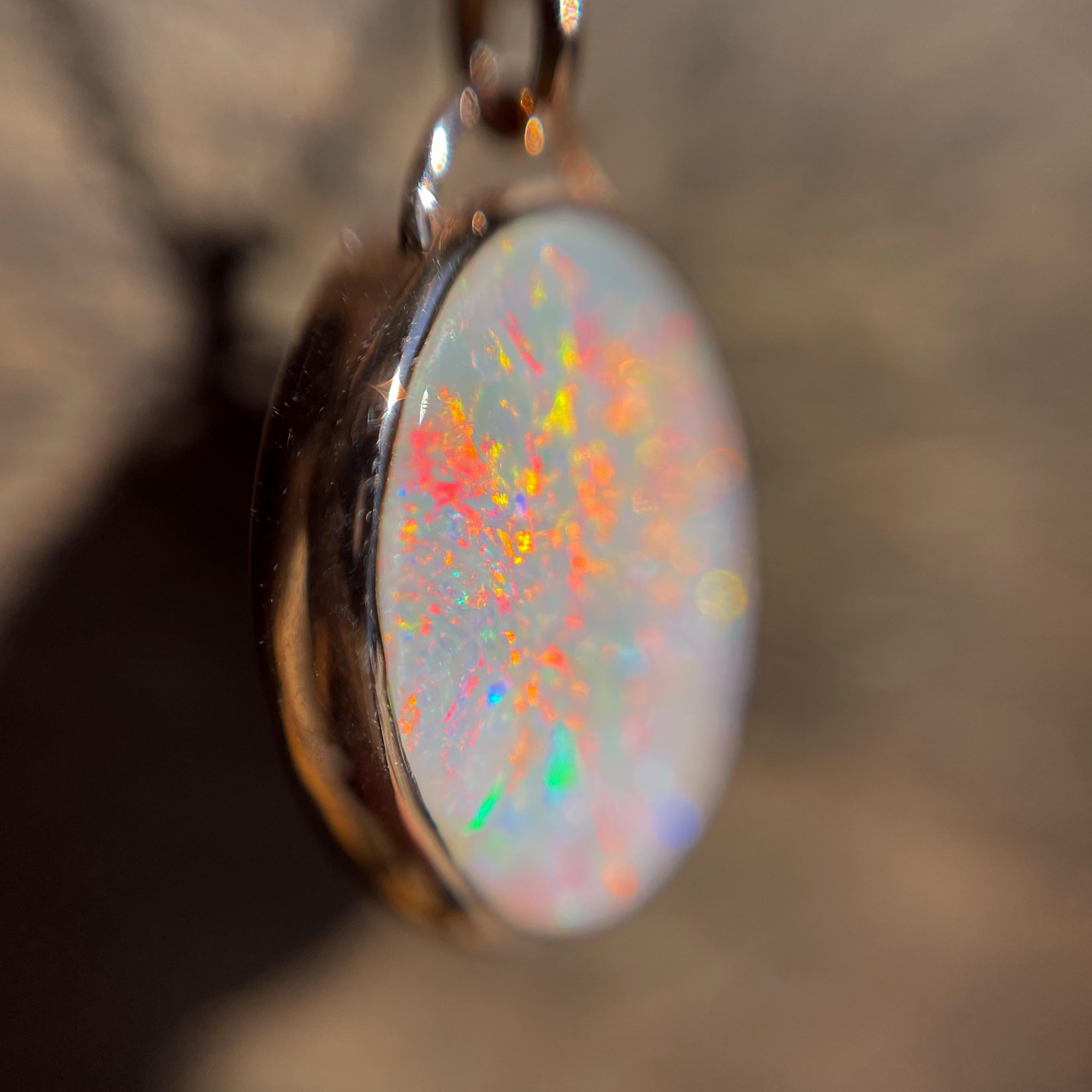 Love Note No. 1 Australian Opal Necklace in Rose Gold by NIXIN Jewelry For Sale 1