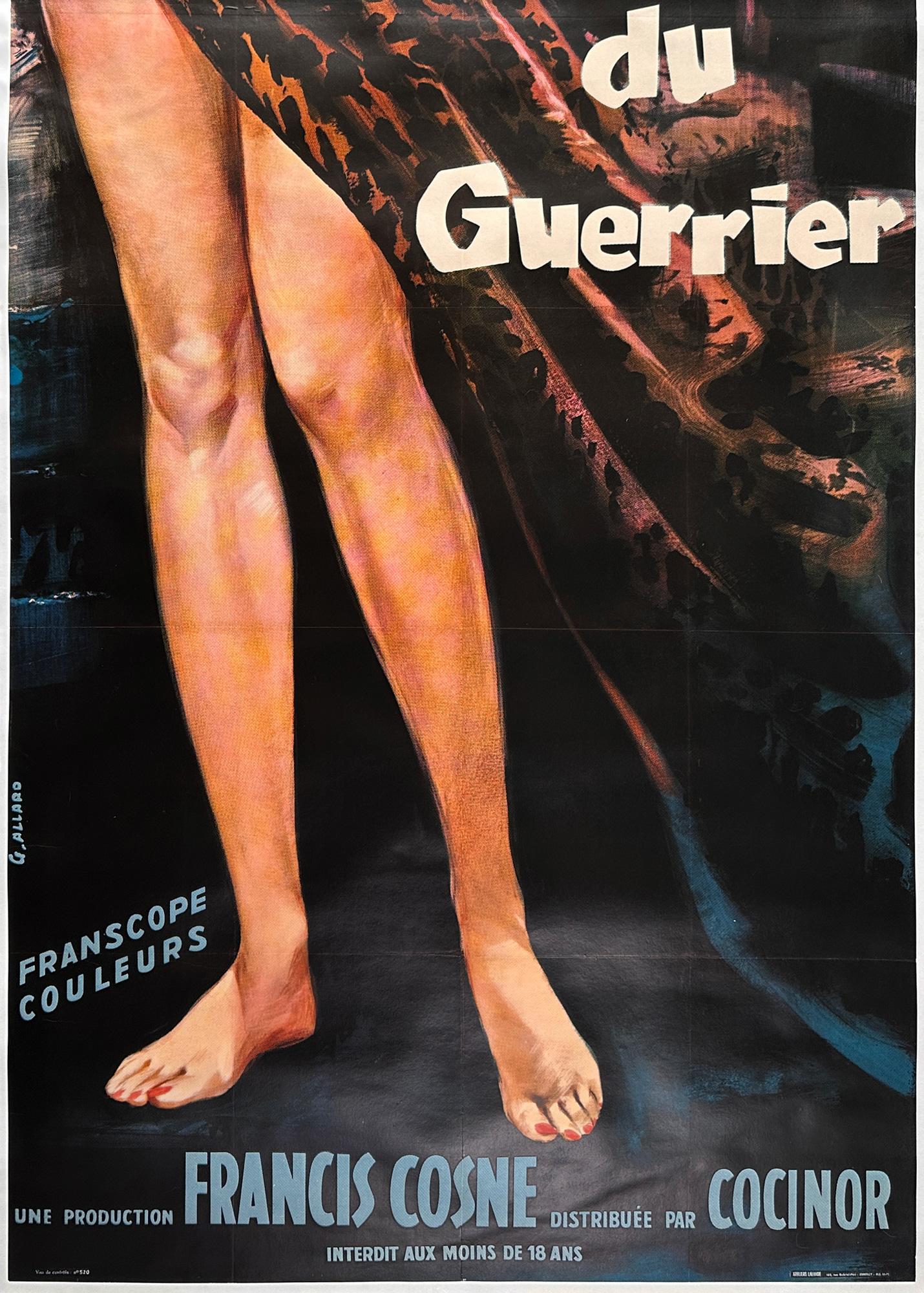 LOVE ON A PILLOW 1962 Poster cinematografico doppio grande film francese, Georges Allard In condizioni buone a Bath, Somerset