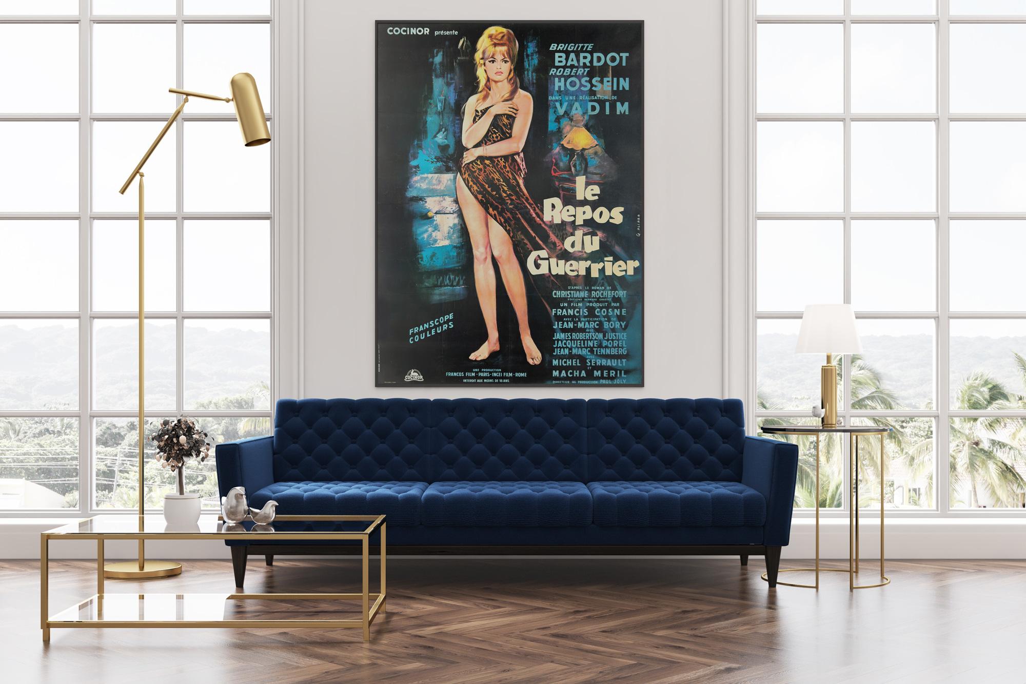 Le Repos du Guerrier (Love on a Pillow), the 1962 French film starring Brigitte Bardot and directed by Roger Vadim. An innocent young woman becomes involved with an alcoholic who tries to destroy her life along with his own.

A beautiful design by