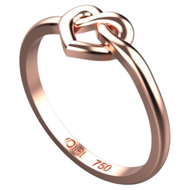 Bague d'amour en or rose 18k en vente