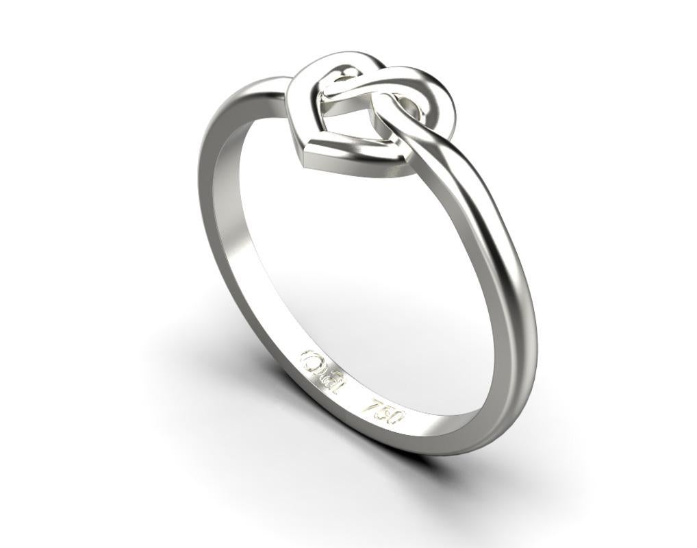 Women's or Men's Love Ring, 18k White Gold For Sale