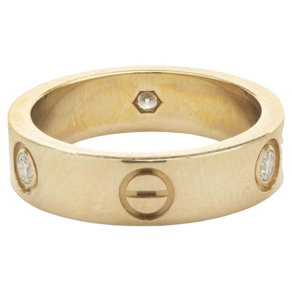Bague Love en or jaune 18 carats Bague à vis emblématique avec diamants
