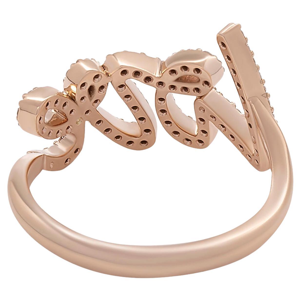 Modern Love ring in 14k Rose Gold For Sale