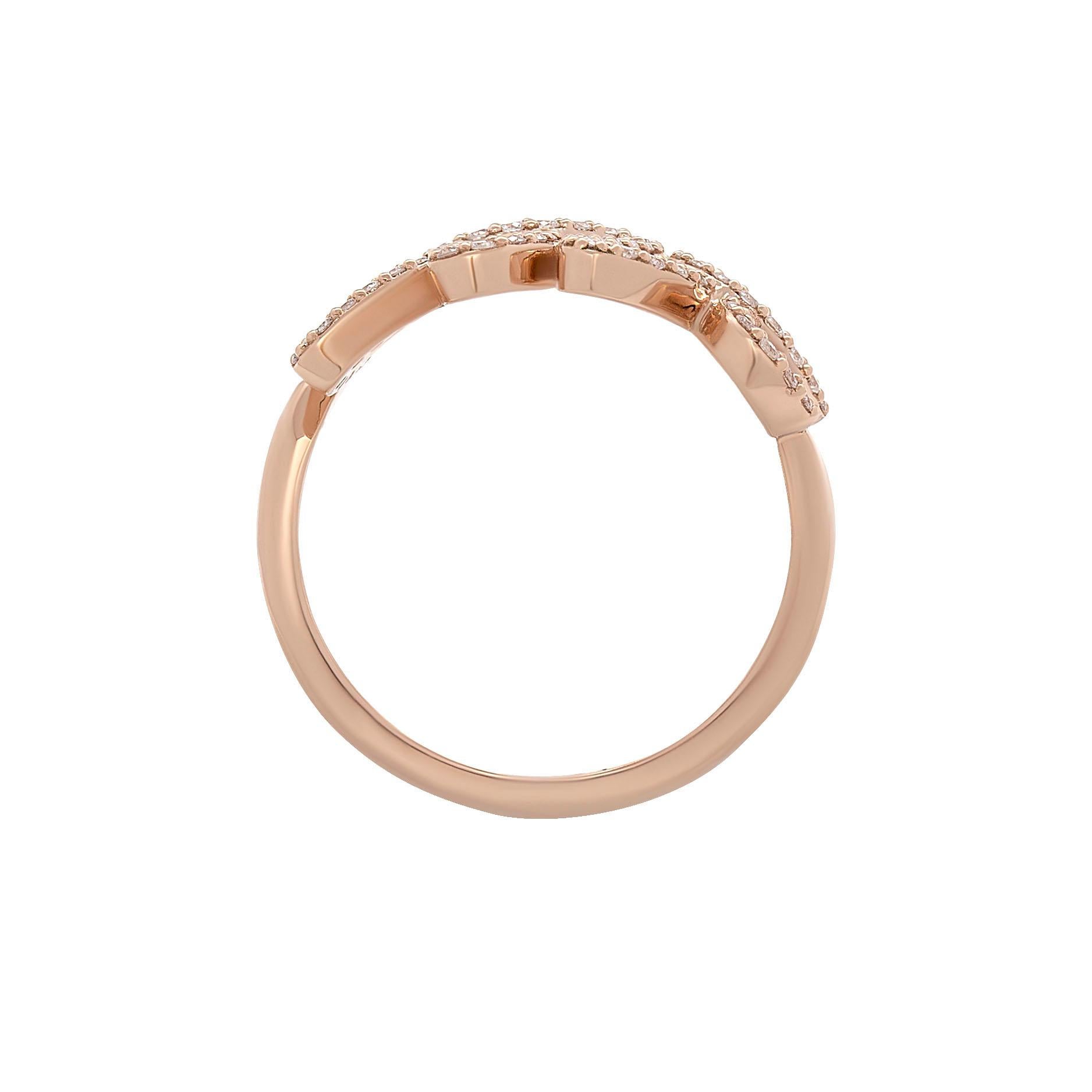 Round Cut Love ring in 14k Rose Gold For Sale
