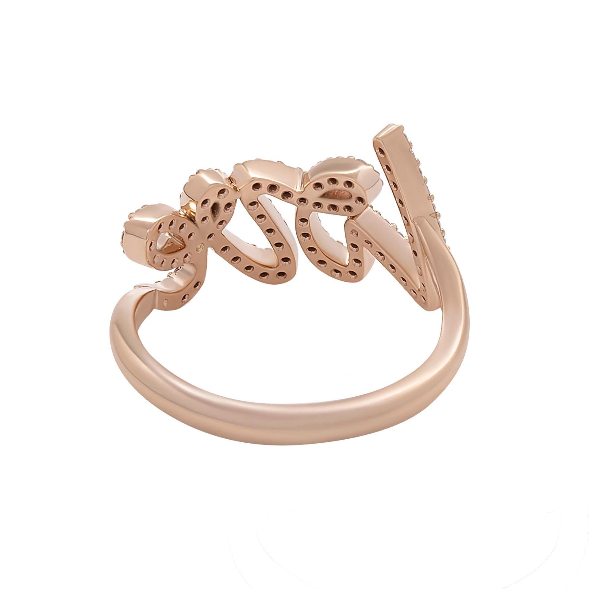 Love ring in 14k Rose Gold In New Condition For Sale In New York, NY