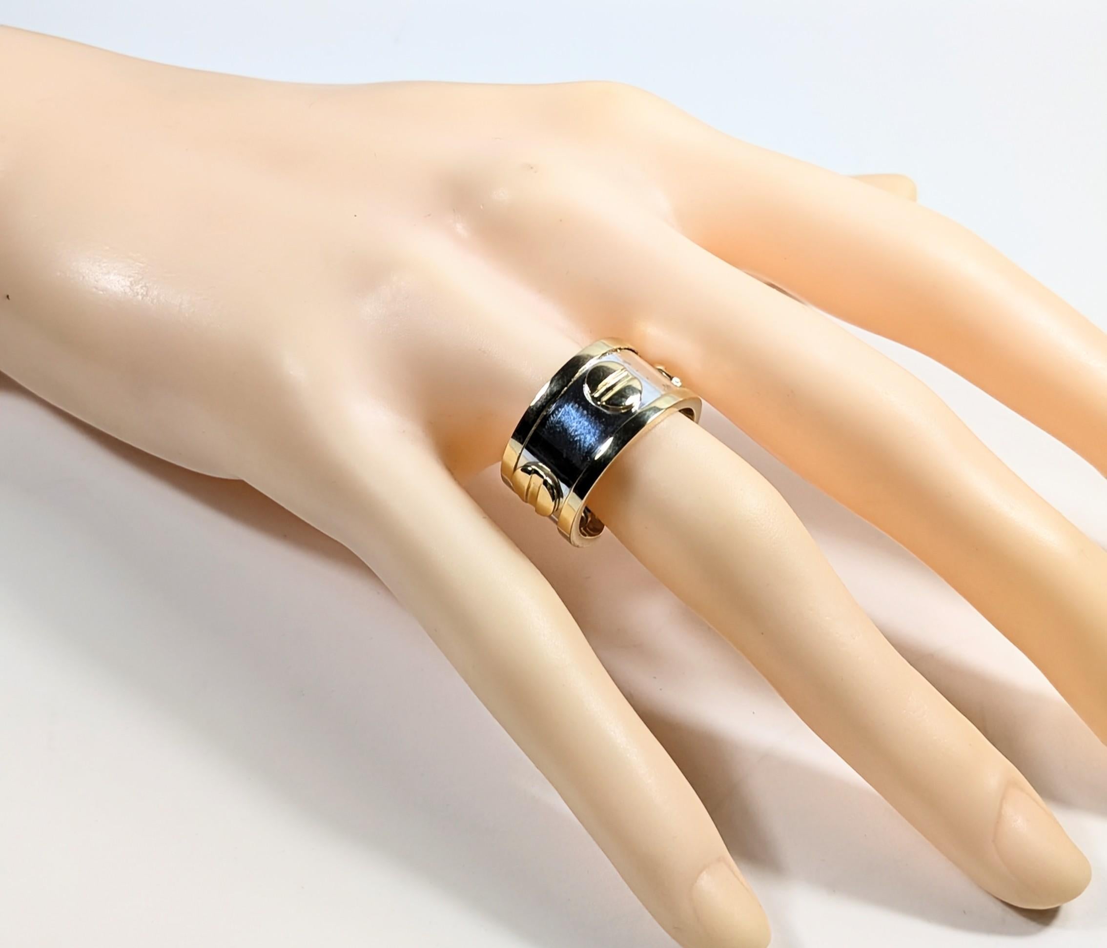 Love Ring in Silver and 18k Yellow Gold For Sale 2