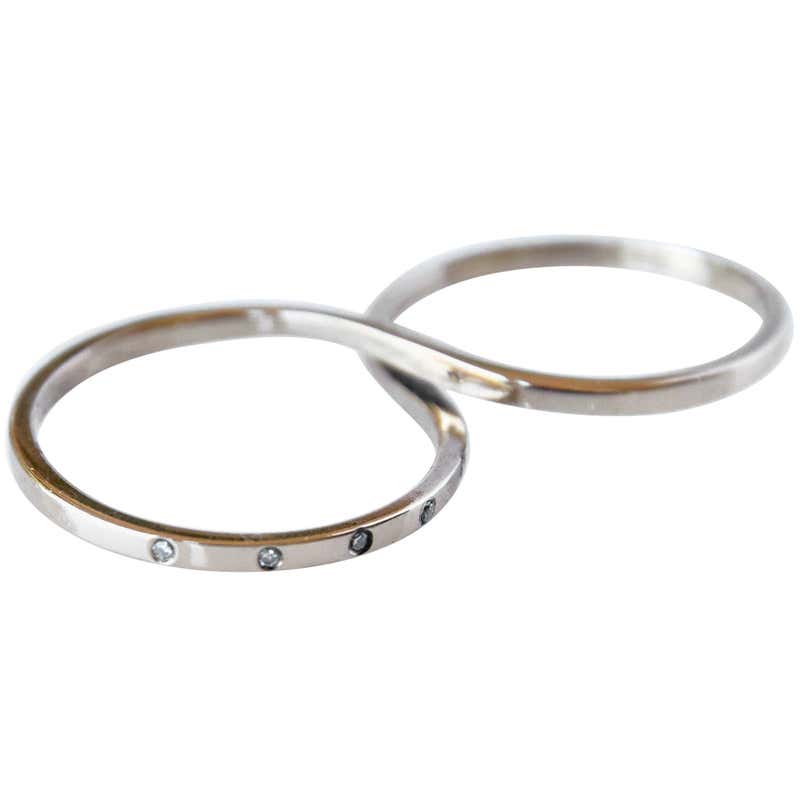 Orange Sapphires Diamonds Rose Gold Two Fingers Ring Modern For Sale at ...