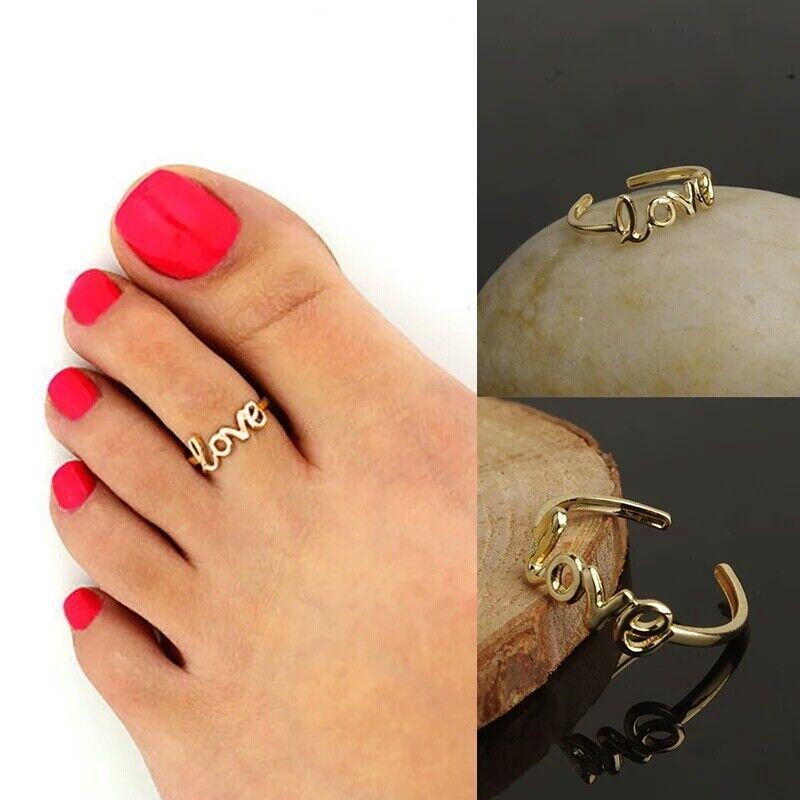Love Ring Simple Adjustable Finger Pinkie Nail Foot Toe Findings Open Toe Rings. For Sale 6
