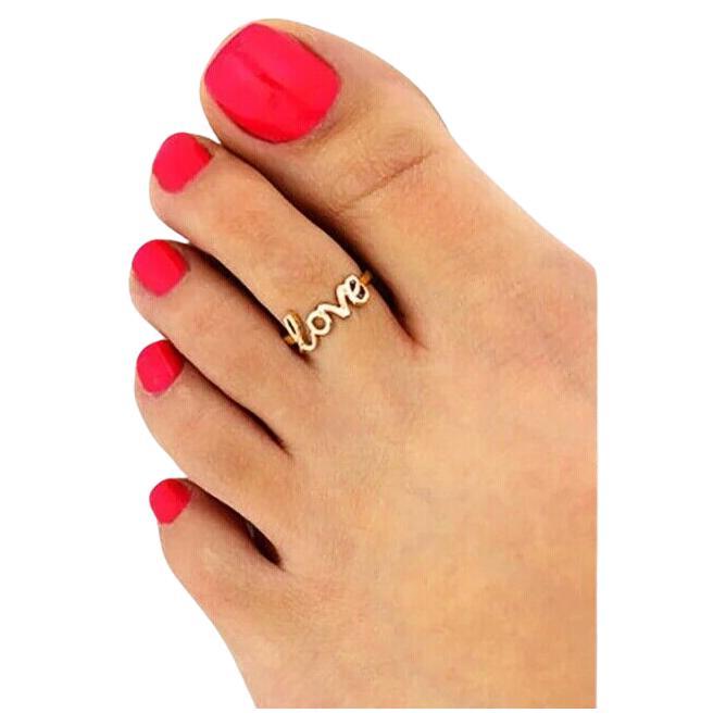 Love Ring Simple Adjustable Finger Pinkie Nail Foot Toe Findings Open Toe Rings. For Sale