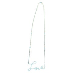 Love Romance Weißer Diamant 18 Karat Weißgold Finger-Halskette mit Anhänger
