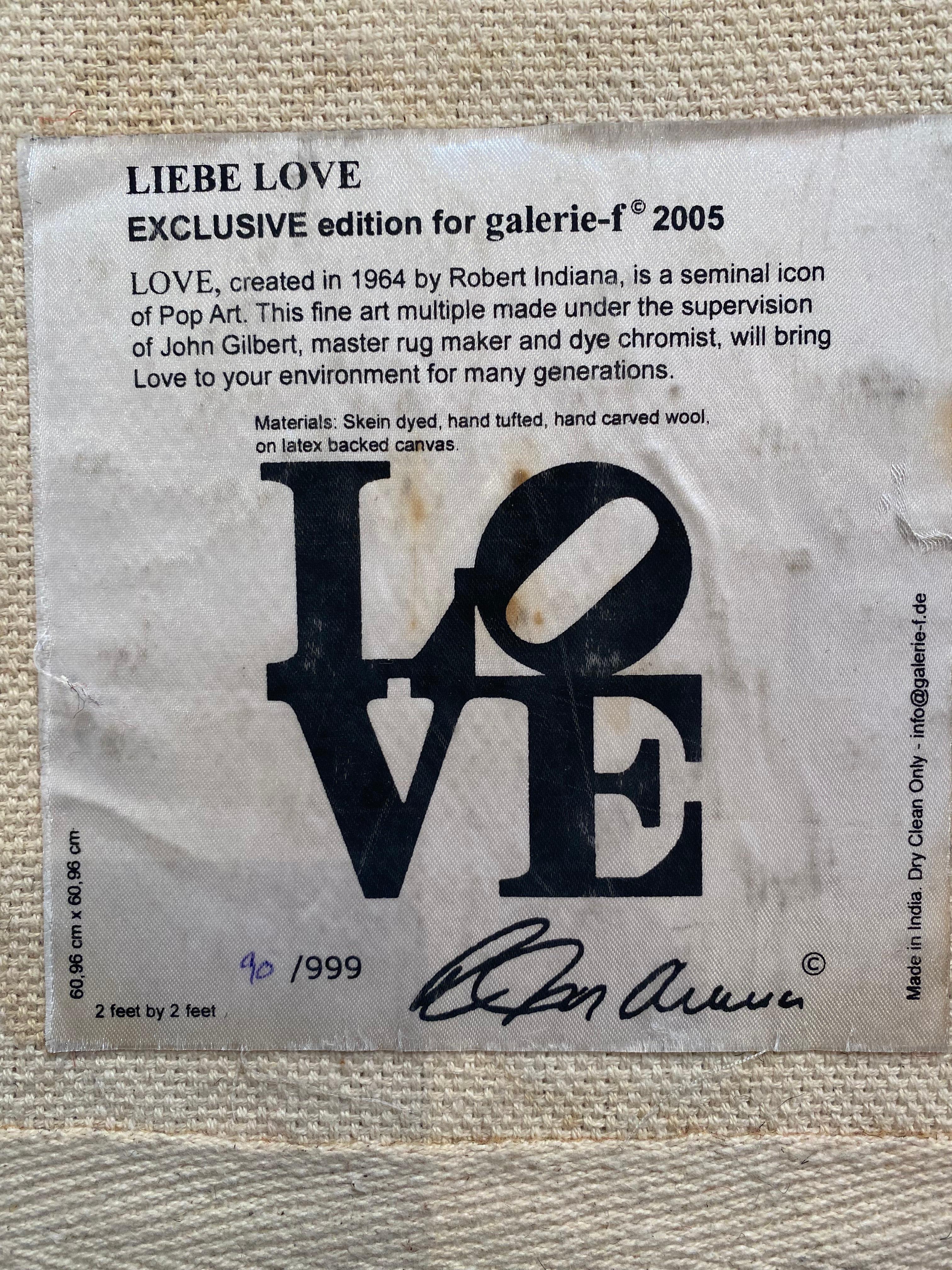 Alfombra LOVE. Alfombra Robert Indiana 2005 Lana en venta