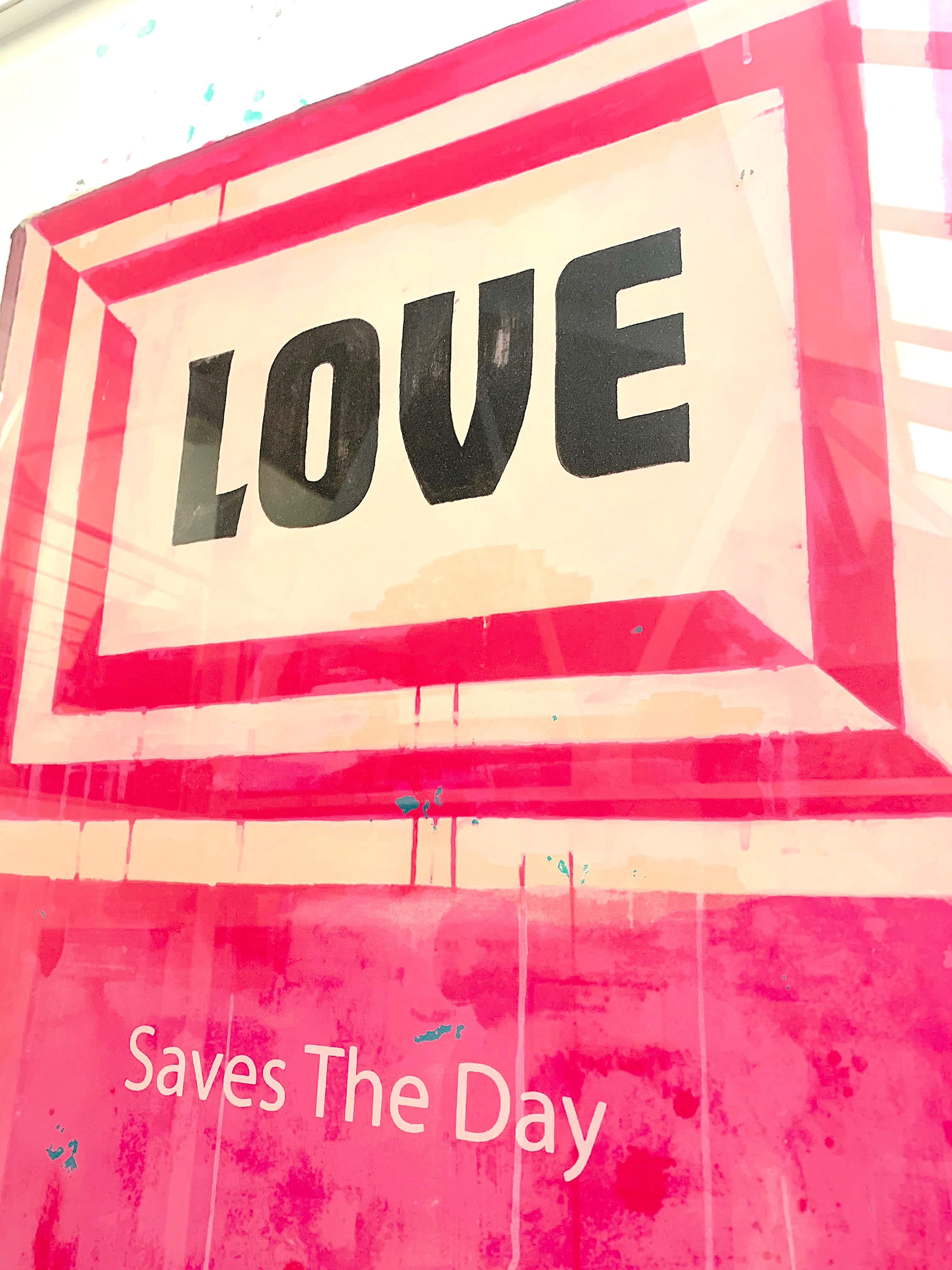 „Love Saves The Day“ Harland Miller, „Love Saves The Day“, 15farbiger Siebdruck (21. Jahrhundert und zeitgenössisch) im Angebot