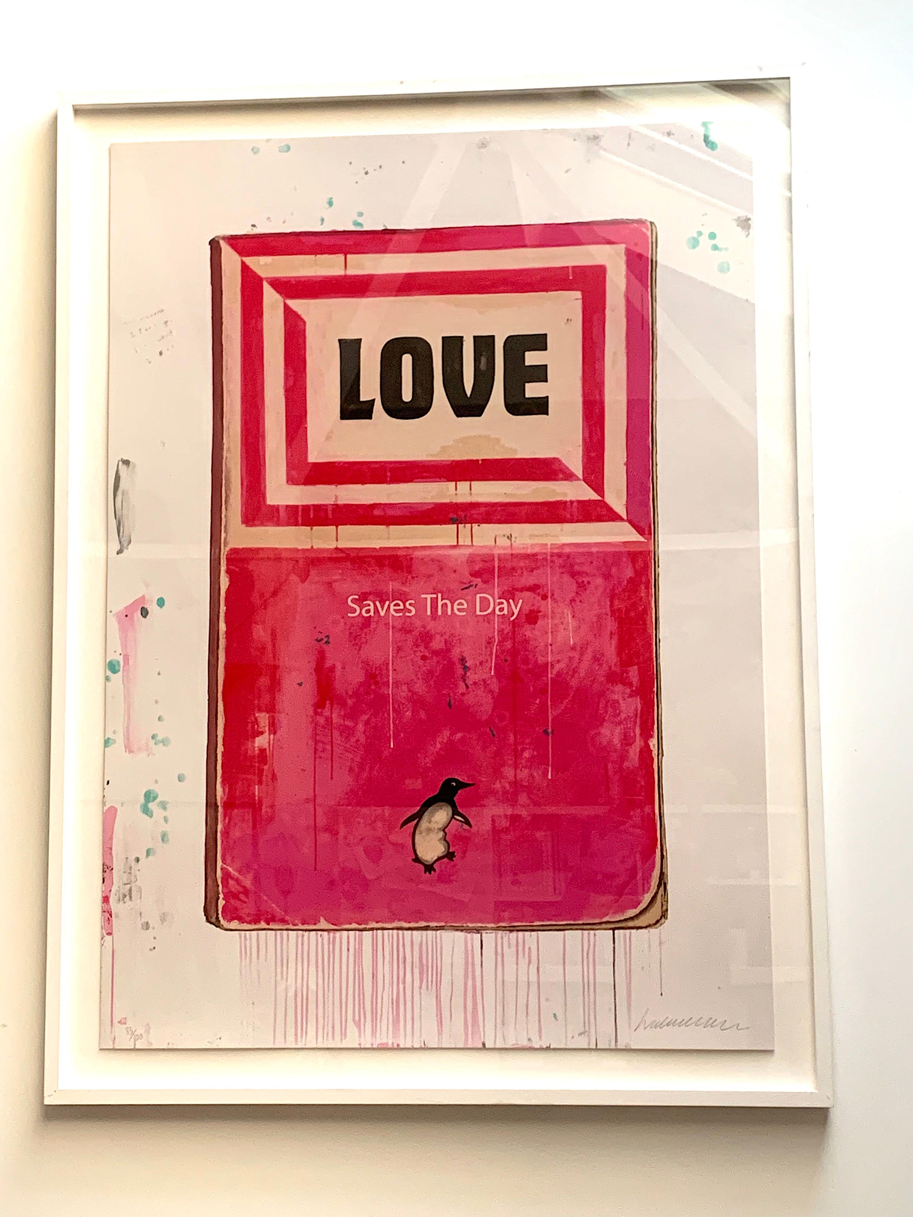 „Love Saves The Day“ Harland Miller, „Love Saves The Day“, 15farbiger Siebdruck (Papier) im Angebot