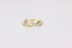 Anello con diamante Love Script in oro massiccio 14K (certificato)