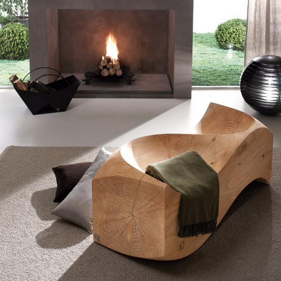 Moderne Siège Love Seat, banc en cèdre conçu par Jake Phipps, fabriqué en Italie en vente