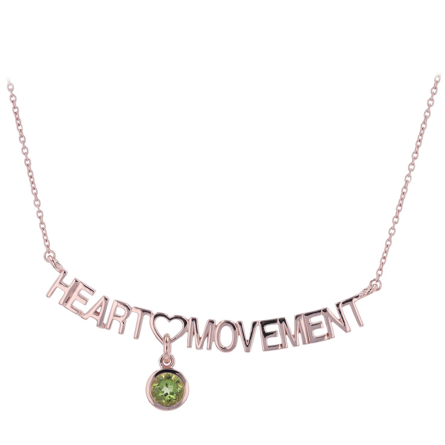 Love Self Care Kit with 1.50 Carat Peridot Rose Gold Necklace For Sale