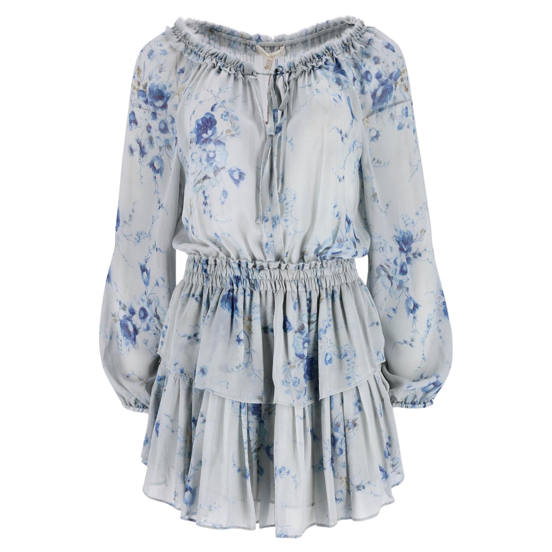 Love Shack Ausgefallenes Minikleid mit Frilly aus Seide im Angebot