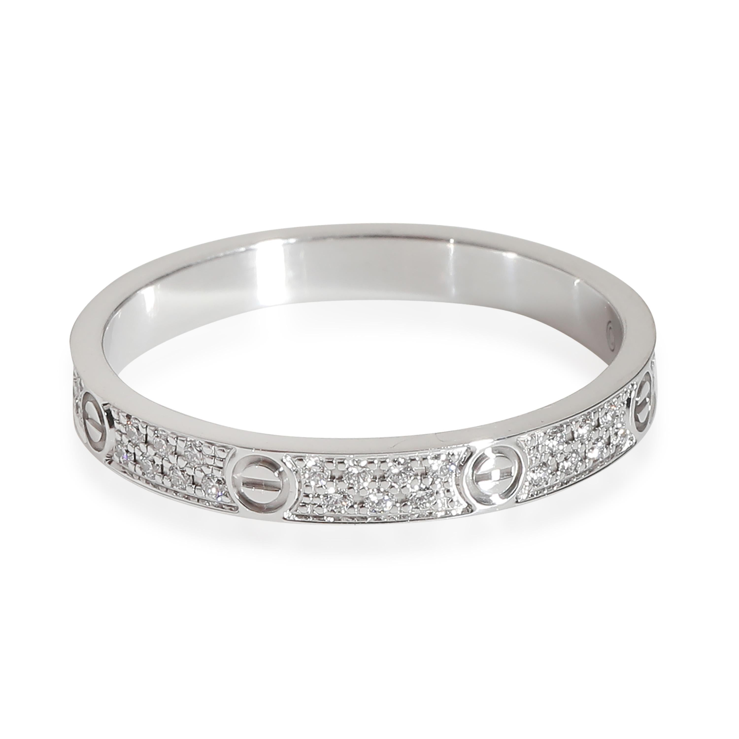 Love Wedding Pave Diamond Band, Mini Model (White Gold)

PRIMARY DETAILS
SKU: 140555
Listing Title: Love Wedding Pave Diamond Band, Mini Model (White Gold)
Condition Description: Cartier's Love collection is the epitome of iconic, from the