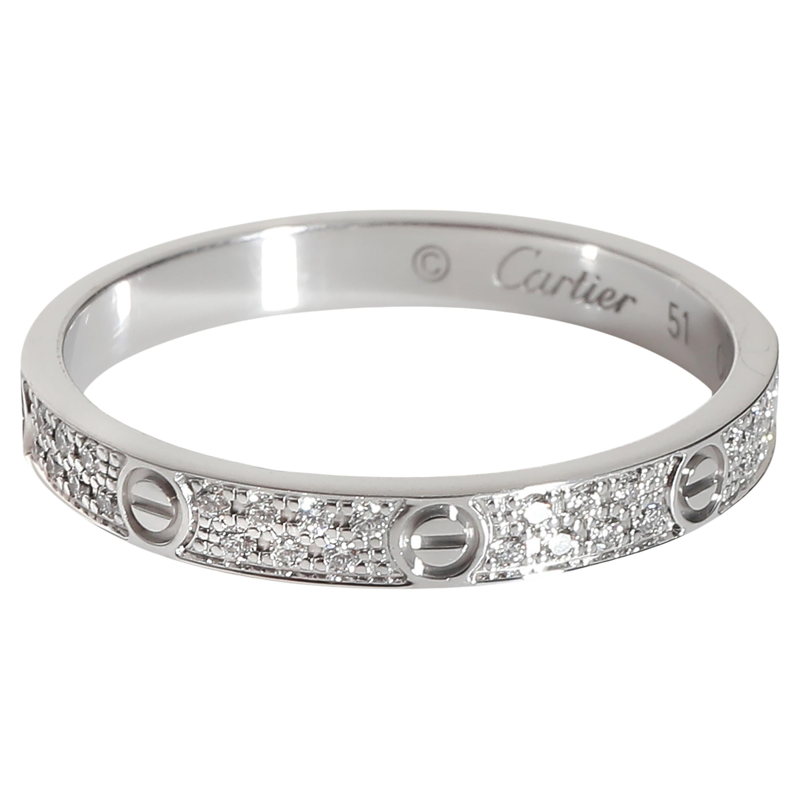 Alianza de diamantes con pavé, modelo pequeño (oro blanco)