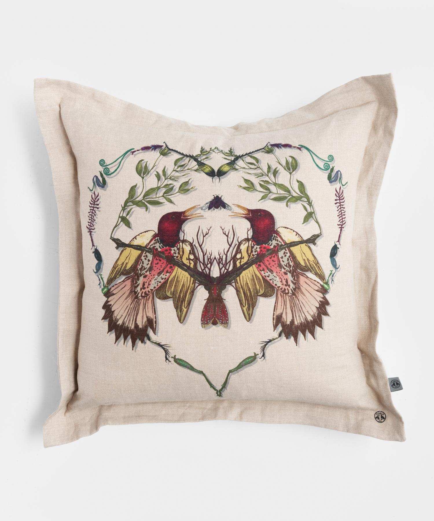 American Lovebirds Cushion by Timorous Beasties