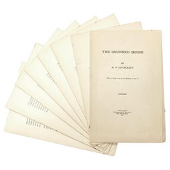 LOVECRAFT, The Shunned House First Edition First Printing of His First Book 1928