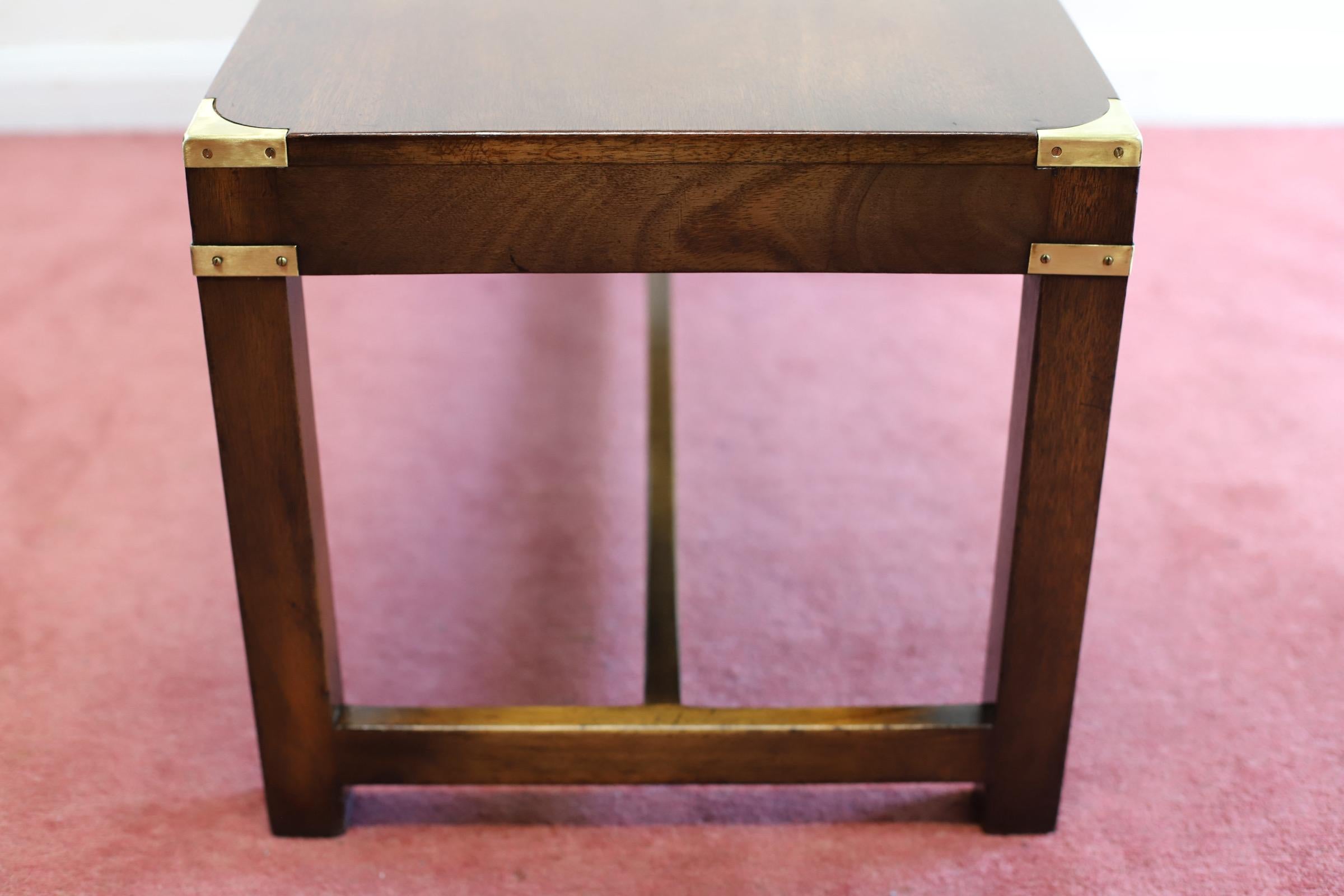 Lovelly Harrods Military Campaign Oak&Brass Coffee Table For Sale 9