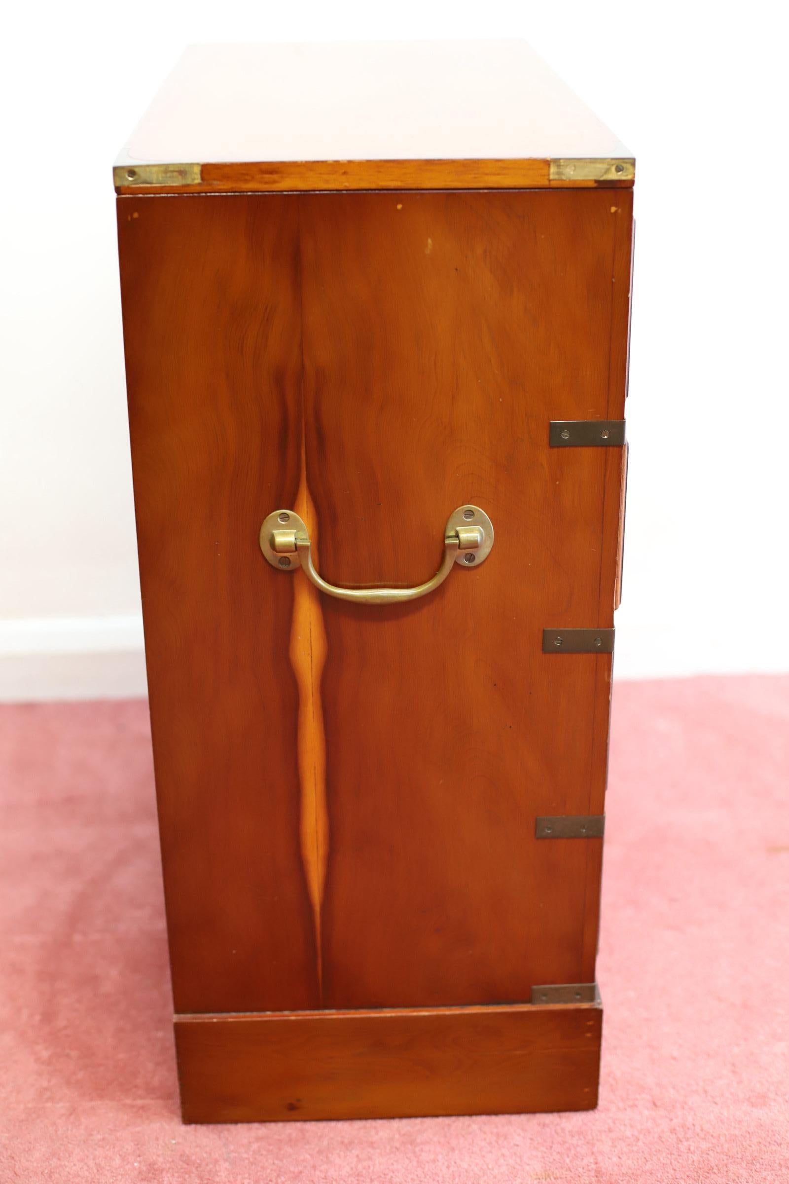 Lovelly Small Yew Wood Military Campaign Bachelor’s Chest 4