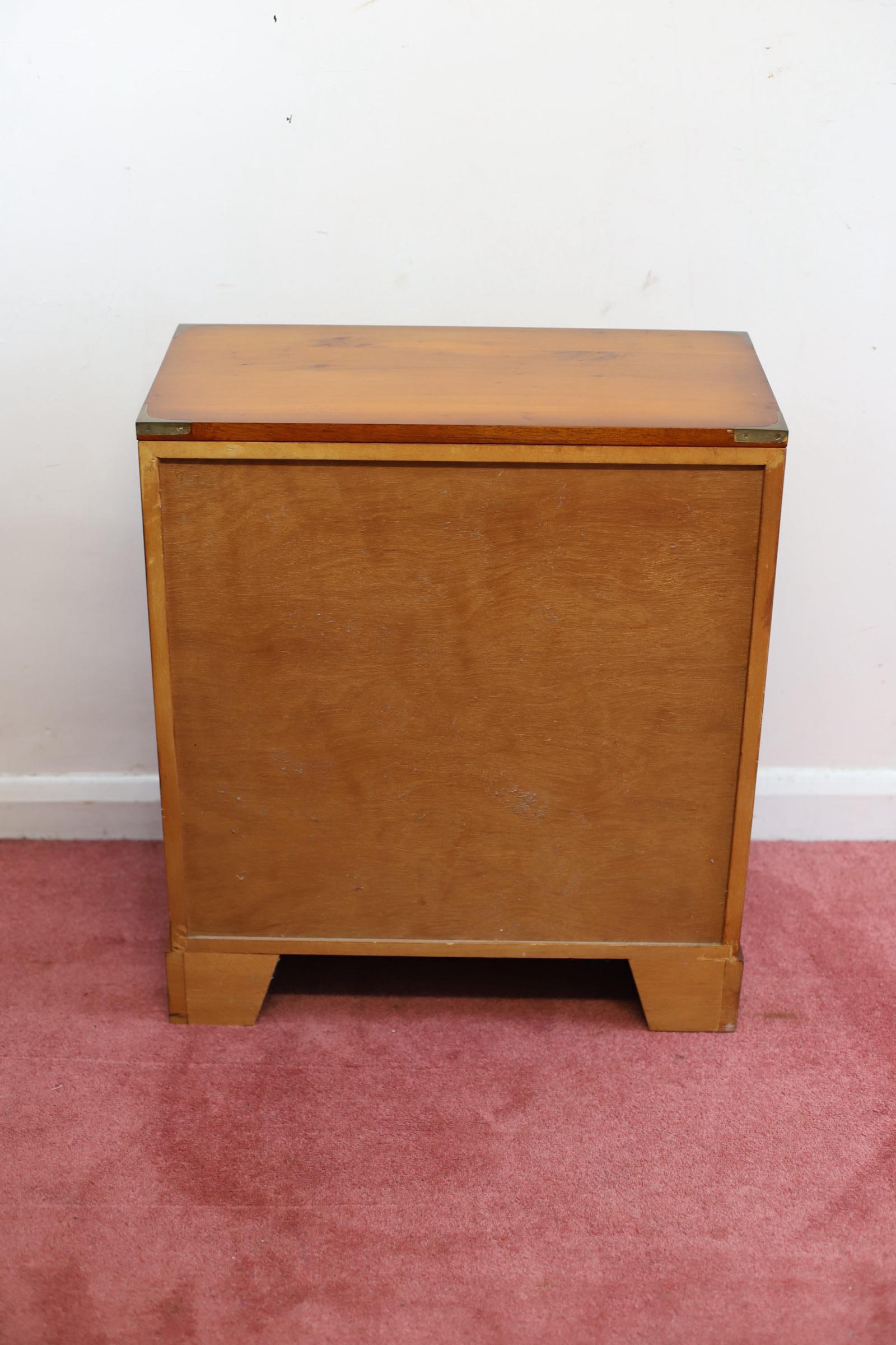 Lovelly Small Yew Wood Military Campaign Bachelor’s Chest 5