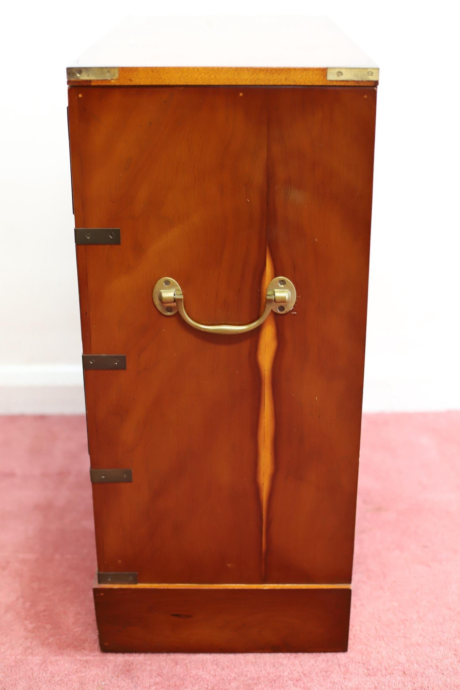 Lovelly Small Yew Wood Military Campaign Bachelor’s Chest 6