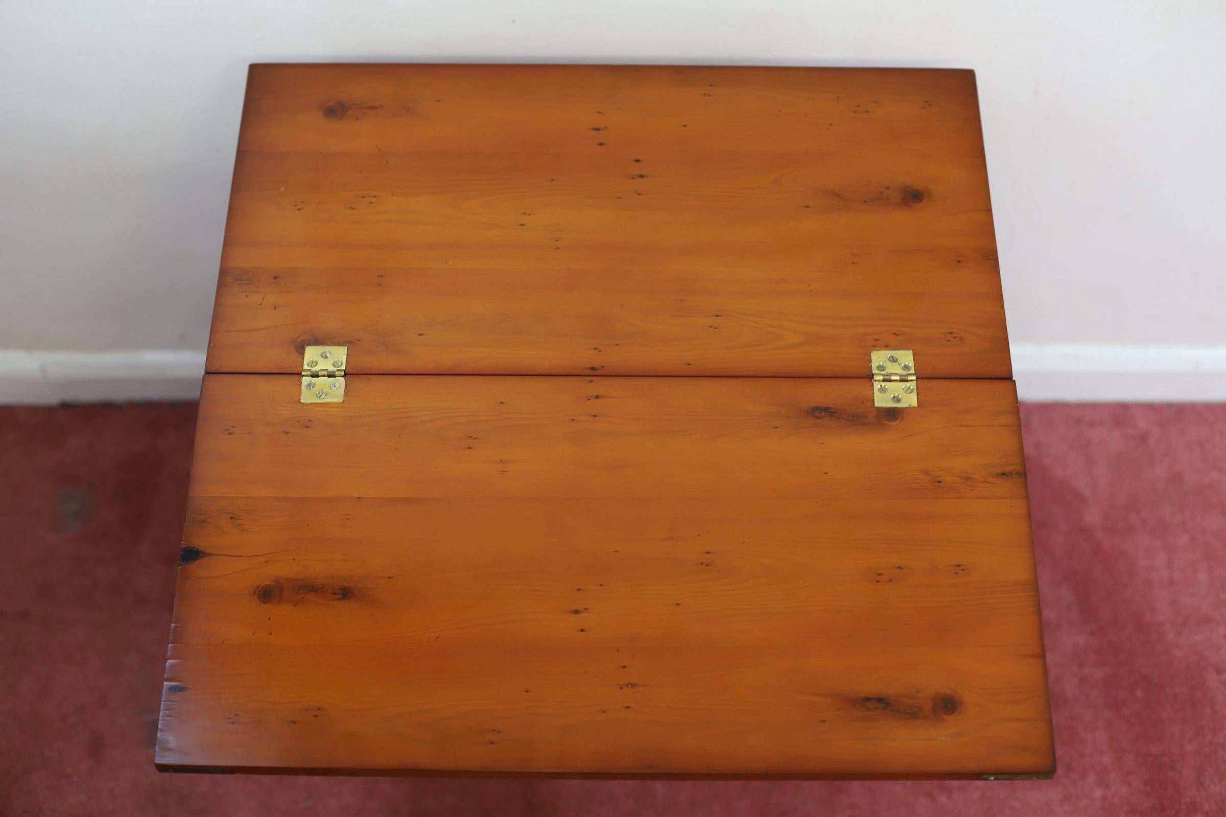 Lovelly Small Yew Wood Military Campaign Bachelor’s Chest For Sale 9