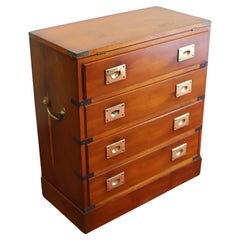 Vintage Lovelly Small Yew Wood Military Campaign Bachelor’s Chest