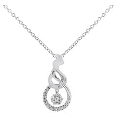 Lovely 0.12ct Diamonds Pendant in 9K White Gold - (Chain not Included)